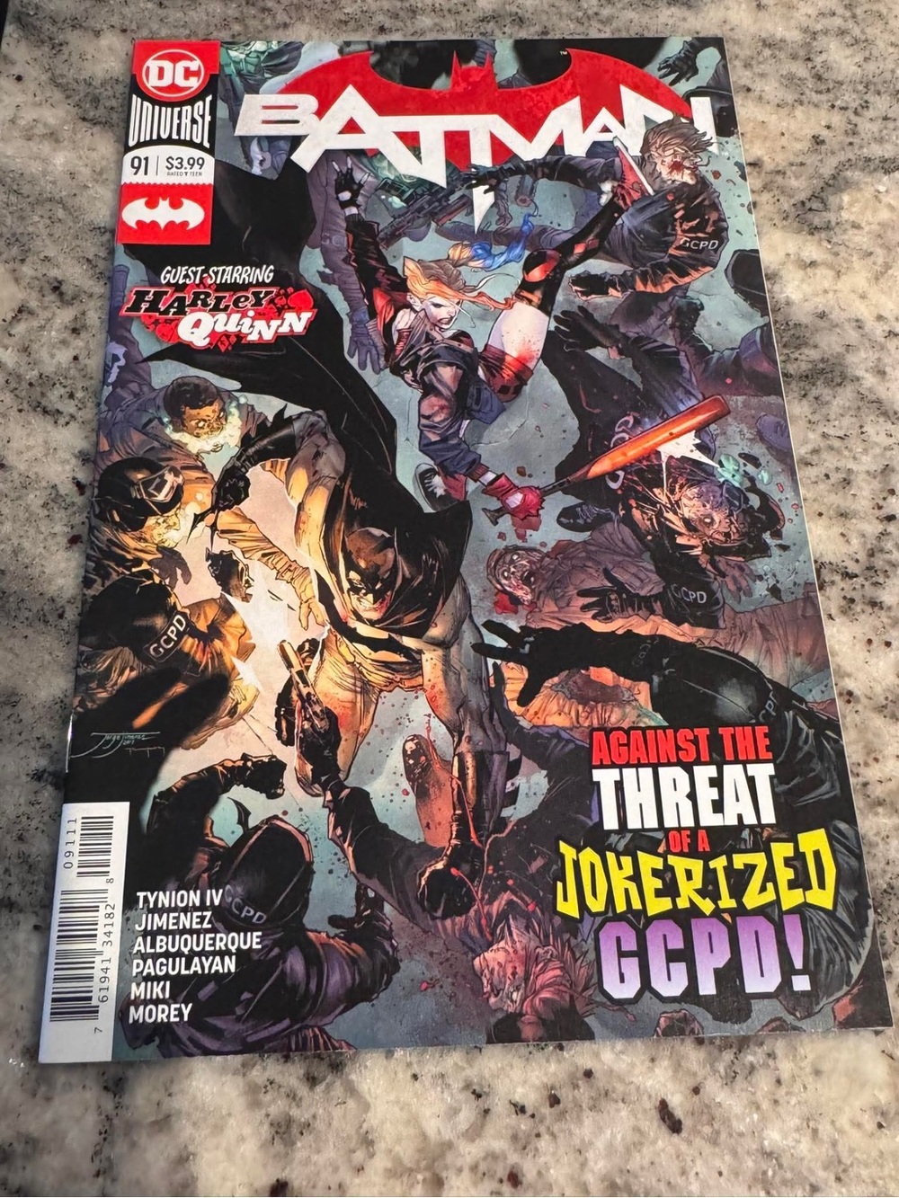 Vintage DC Batman Comic with Harley Quinn — Red, Black, Purple Cover